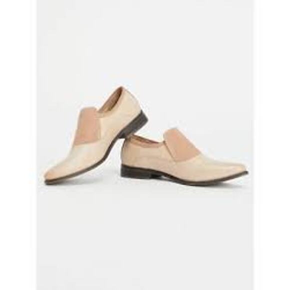 FREE PEOPLE Casey Loafer Shoes 70s DISCO COUNTRY CHIC Leather Flat Size 39 8.5 9 - Picture 1 of 8